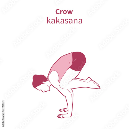 crow 요가 동작 일러스트