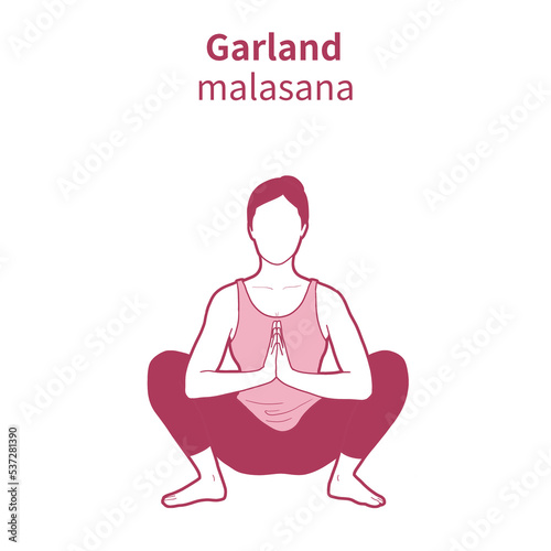 malasana 요가 동작 일러스트 photo