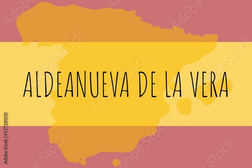 Aldeanueva de la Vera: Illustration mit dem Namen der spanischen Stadt Aldeanueva de la Vera photo