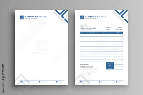 Modern Business Letterhead & Invoice Design Template