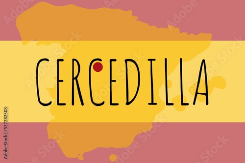 Cercedilla: Illustration mit dem Namen der spanischen Stadt Cercedilla photo