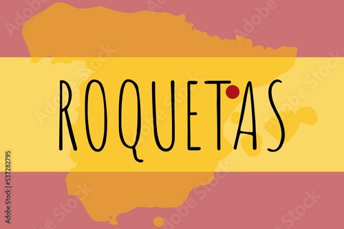 Roquetas: Illustration mit dem Namen der spanischen Stadt Roquetas photo