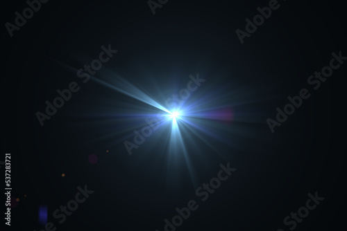 Natural  Sun flare on the black background