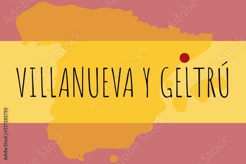 Villanueva y Geltrú: Illustration mit dem Namen der spanischen Stadt Villanueva y Geltrú photo