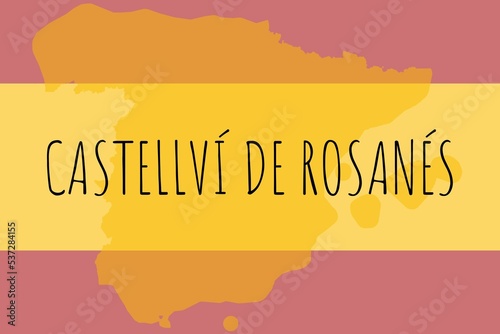 Castellví de Rosanés: Illustration mit dem Namen der spanischen Stadt Castellví de Rosanés photo