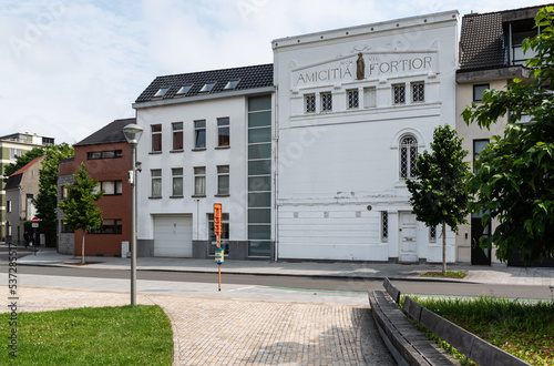 Kortrijk, West Flanders Region - Belgium -  Historical city center square and facades photo