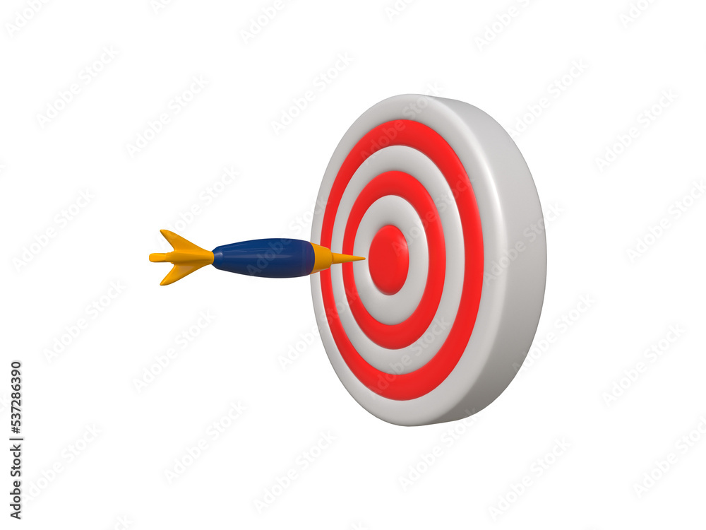 Bullseye Target 3D Icon Isolated 3d Render Illustration