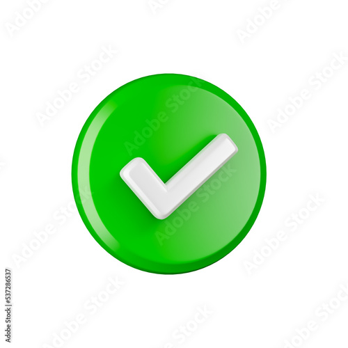 Wallpaper Mural Green check mark icon 3d element Illustration Torontodigital.ca