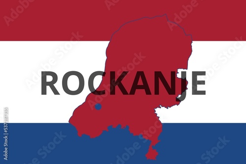 Rockanje: Illustration mit dem Namen der niederländischen Stadt Rockanje in der Provinz Zuid-Holland photo