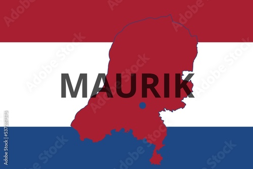 Maurik: Illustration mit dem Namen der niederländischen Stadt Maurik in der Provinz Gelderland photo