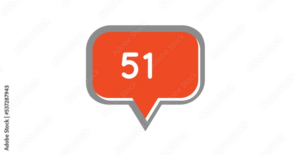 Image of 51 notifications over white background Image of 51 notifications over white background