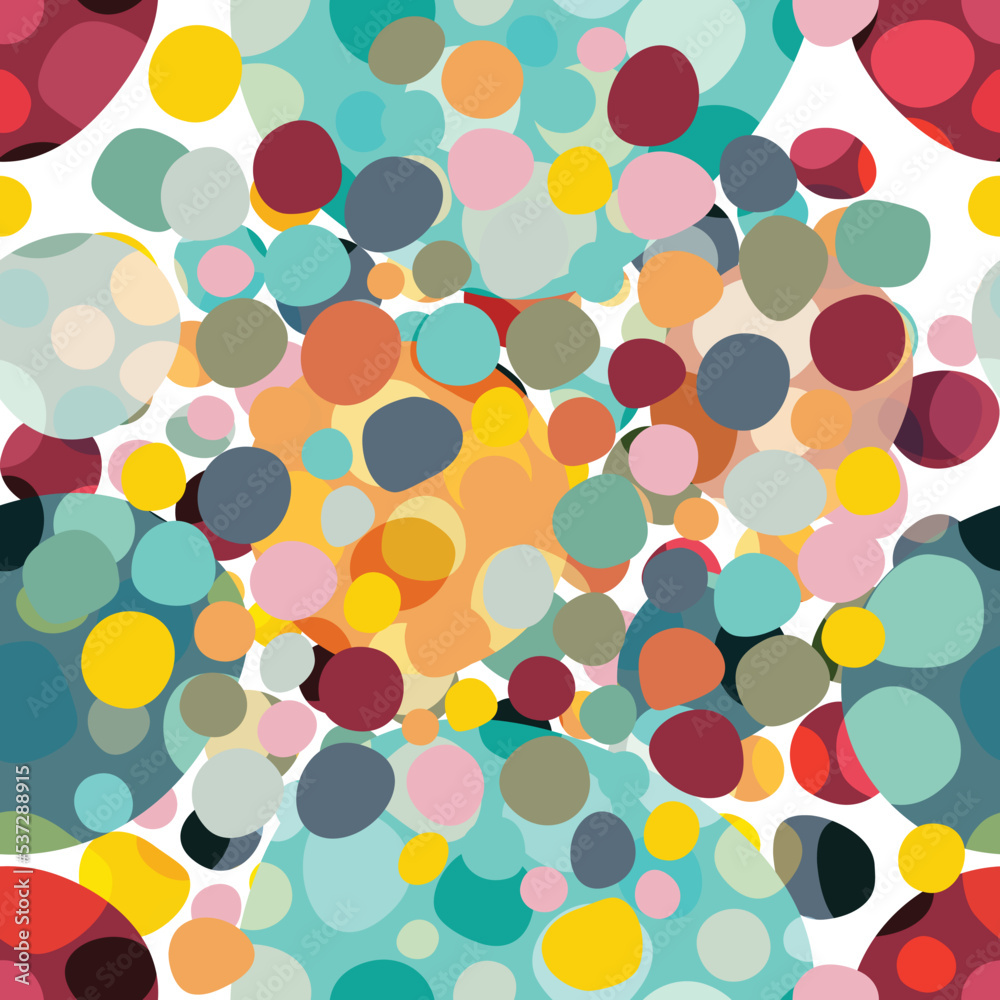 Colored circle seamless pattern. Vector.