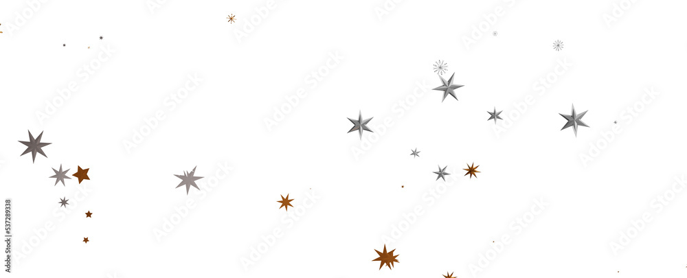 Obraz premium A gray whirlwind of golden snowflakes and stars. New
