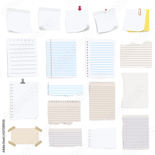 Blank reminder paper notes set