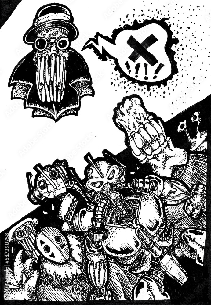 Obraz premium cartoon aliens group