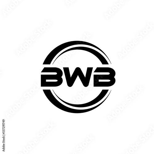 BWB letter logo design with white background in illustrator  vector logo modern alphabet font overlap style. calligraphy designs for logo  Poster  Invitation  etc.