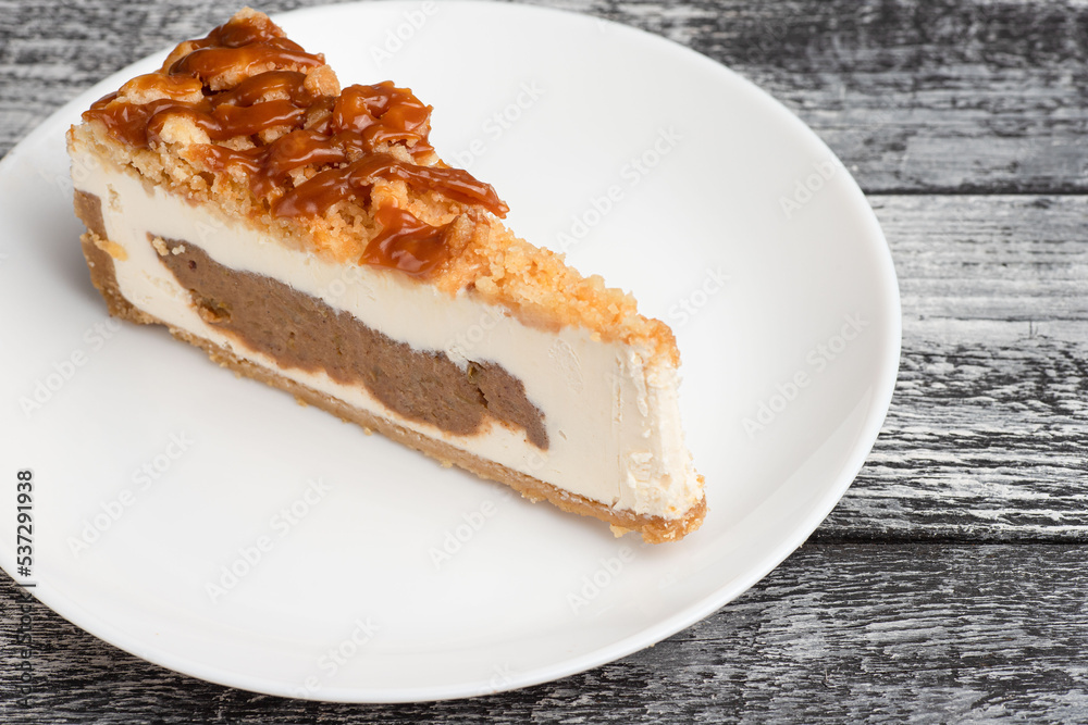 Sweet cake, dessert on a wooden white background Sweet cake, dessert on a wooden white background
