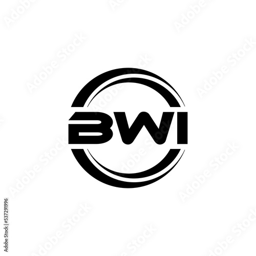 BWI letter logo design with white background in illustrator  vector logo modern alphabet font overlap style. calligraphy designs for logo  Poster  Invitation  etc.