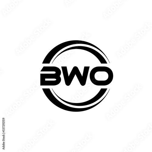 BWO letter logo design with white background in illustrator  vector logo modern alphabet font overlap style. calligraphy designs for logo  Poster  Invitation  etc.