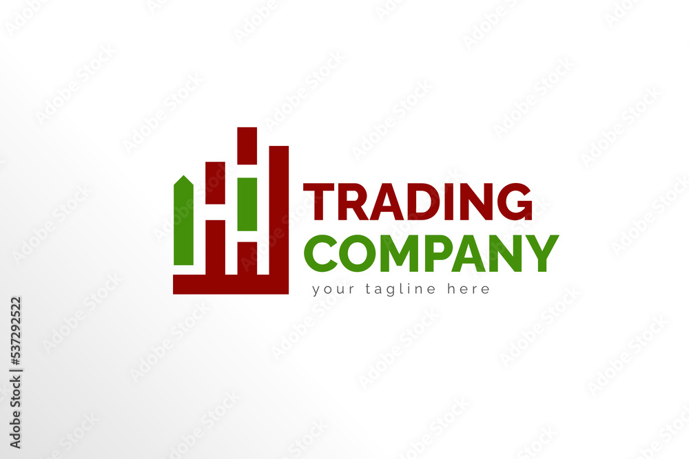 Simple Modern Trading Company Logo Illustration for your Business, Company, Brand, and Many More. In Red and green color. Ready To Use Template