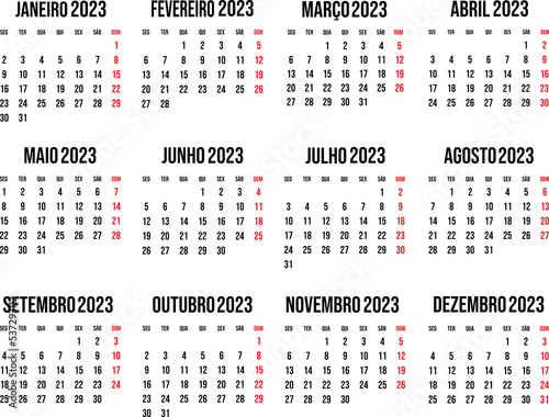 Calendar for 2023 year. Vector illustration. Template year planner.