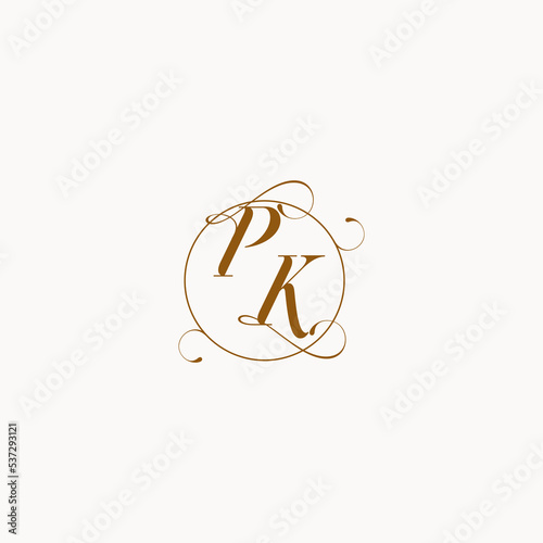 PK wedding monogram initial in perfect details