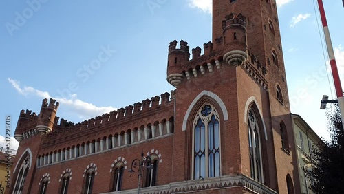Asti, Piedmont, Italy - Rome square, Medici del Vascello palace and Comentina tower photo