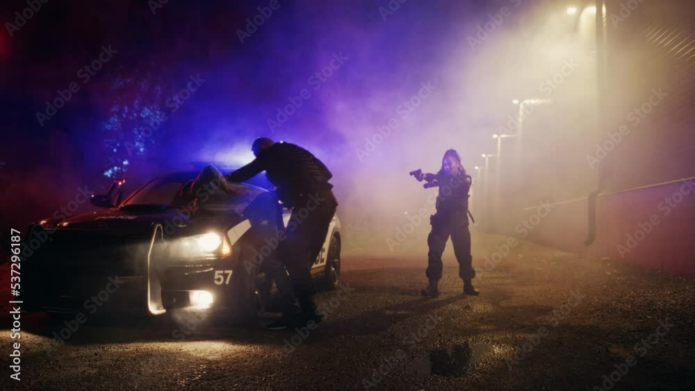 Violent Criminal Resisting Arrest, Trying to Pull a gun on Two Police Officers But Heroic Officer of the Law Disarms, Tackles and Handcuffs Known Felon. Fight Crime. Dramatic Cinematic Slow Motion Violent Criminal Resisting Arrest, Trying to Pull a gun on Two Police Officers But Heroic Officer of the Law Disarms, Tackles and Handcuffs Known Felon. Fight Crime. Dramatic Cinematic Slow Motion