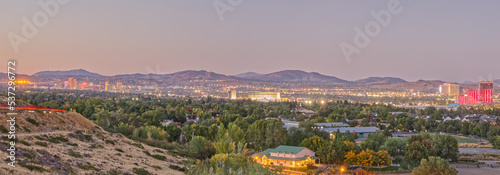 Panorama of Reno Landscape at Sunset
