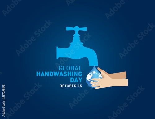 global handwashing day concept vector illustration, world handwashing day, handwashing day, washing hand is on water drop
