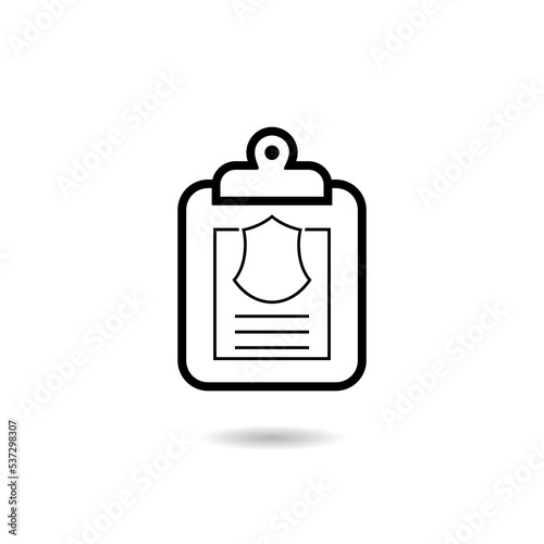 Privacy checklist icon logo with shadow