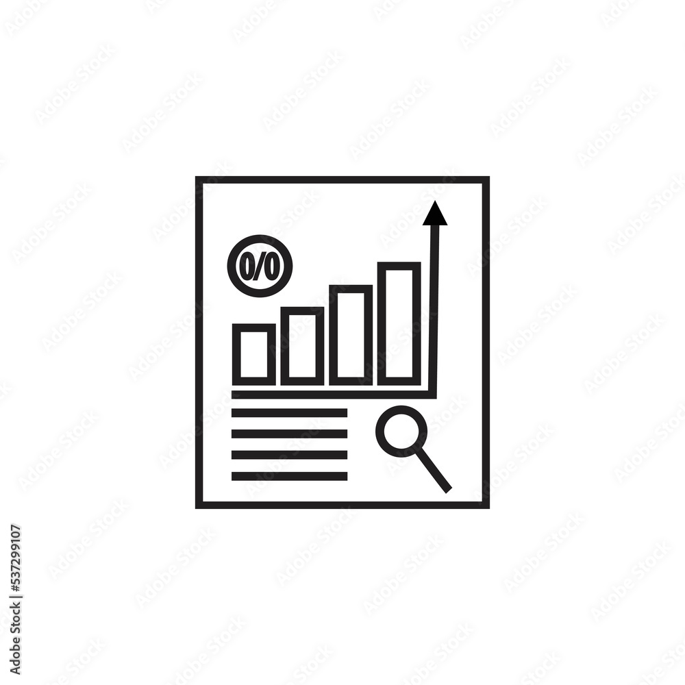 Report marketing file icon. Document with chart symbol. Accounting sign. Flat icon on white background. vector illustration. Report marketing file icon. Document with chart symbol. Accounting sign. Flat icon on white background. vector illustration.