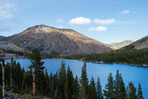 View of Tioga lake in Yosemite National Park, California