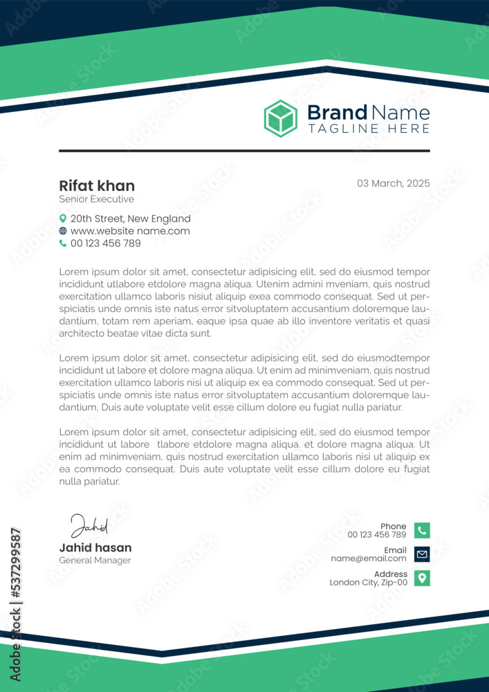 Creative and modern letterhead design template Creative and modern letterhead design template