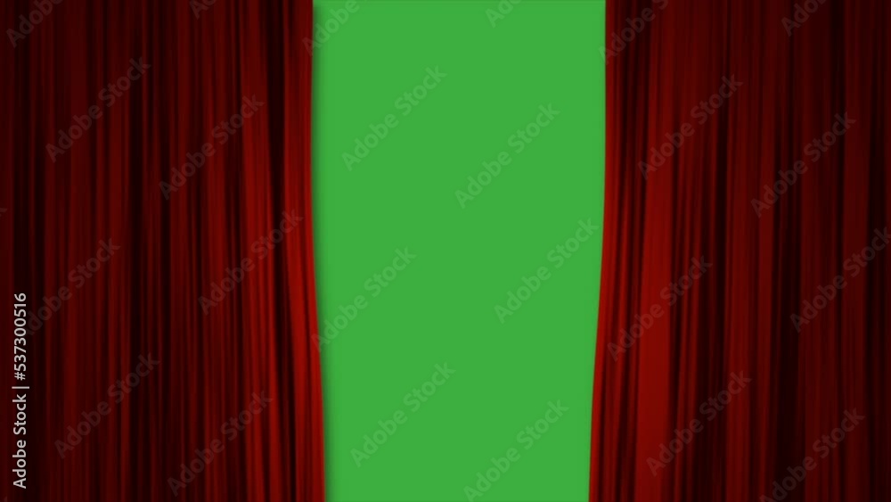 The best curtains pack on green screen background - red curtains opening and closing 4K animation Package 
