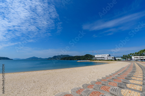 Landscape of the Seto Inland Sea, Sandy beach at Hakata Island, Ehime Prefecture