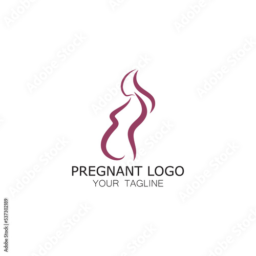 pregnant woman logo icon illustration template vector, for health clinics, hospitals, maternity clinics, maternity clothes, pregnant exercise, nursing mothers,