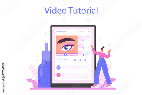 Make up artist online service or platform. Beauty procedure, applying