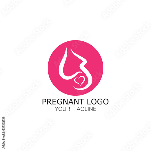 pregnant woman logo icon illustration template vector, for health clinics, hospitals, maternity clinics, maternity clothes, pregnant exercise, nursing mothers,