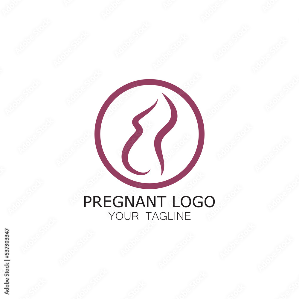 Obraz premium pregnant woman logo icon illustration template vector, for health clinics, hospitals, maternity clinics, maternity clothes, pregnant exercise, nursing mothers,
