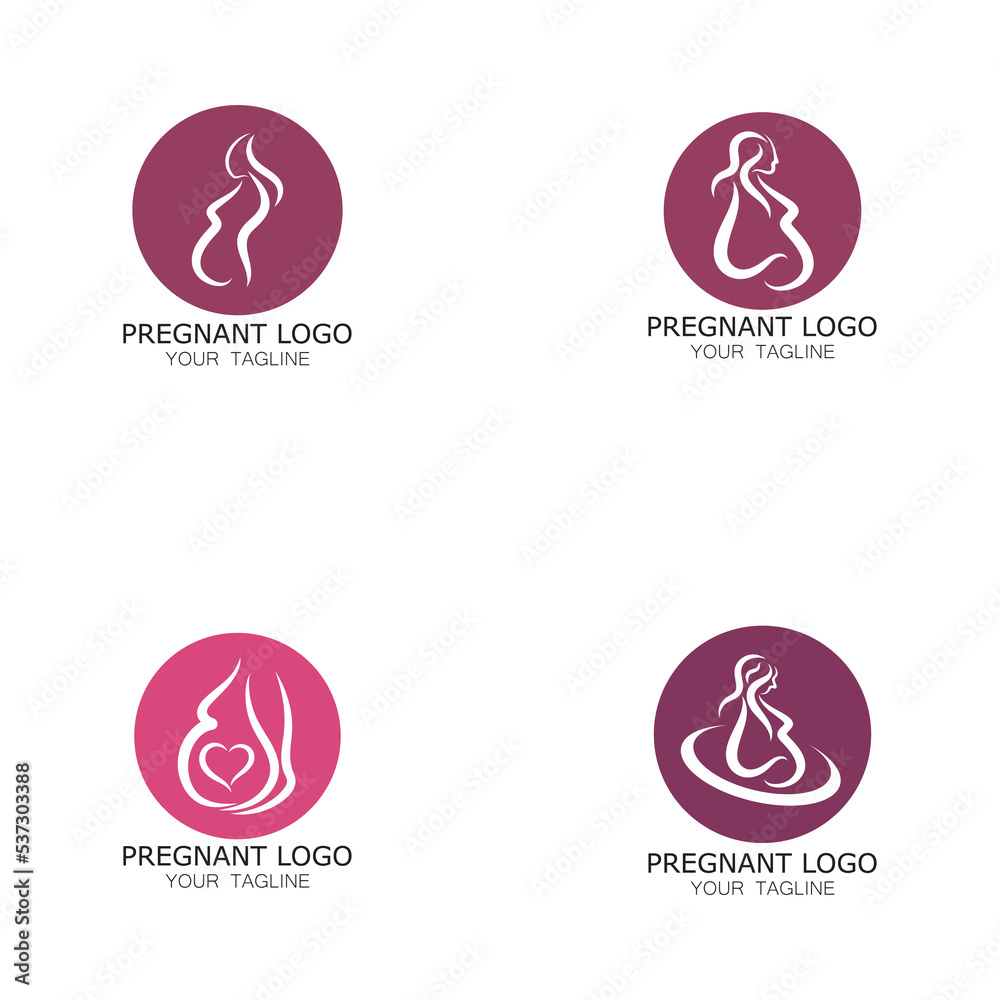 pregnant woman logo icon illustration template vector, for health clinics, hospitals, maternity clinics, maternity clothes, pregnant exercise, nursing mothers,
