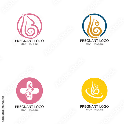 pregnant woman logo icon illustration template vector, for health clinics, hospitals, maternity clinics, maternity clothes, pregnant exercise, nursing mothers,