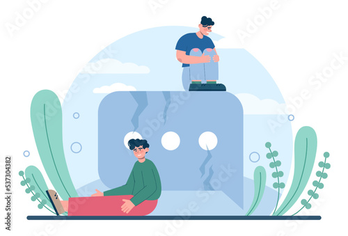 Misunderstanding concept. Social controversy or disagreement. Troubled