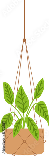 Macrame hanger for plants vector set