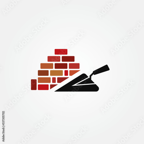 masonry trowel tool vector logo, symbol, icon, illustration image,