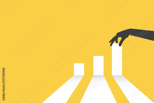 hand holding business chart. concept of Business plan, increase, investment, Stock, market and trade.
