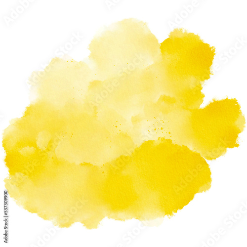 Yellow Watercolor Paint Stain Background Circle