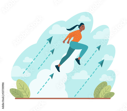 Boost up concept. Mental growth and improvement or career