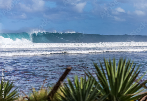 waves breaking on the beach, Reunion island 