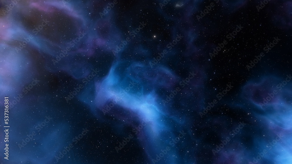 Obraz premium Deep space nebula with stars. Bright and vibrant Multicolor Star field Infinite space outer space background with nebulas and stars. Star clusters, nebula outer space background 3d render 